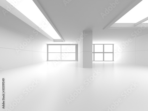 Futuristic White Architecture Design Background