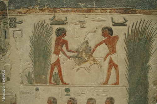 Ancient Egyptian art on wall