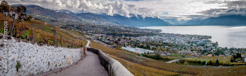 Canvas-taulu Vevey, coteaux du Lavaux et riviera de Montreux