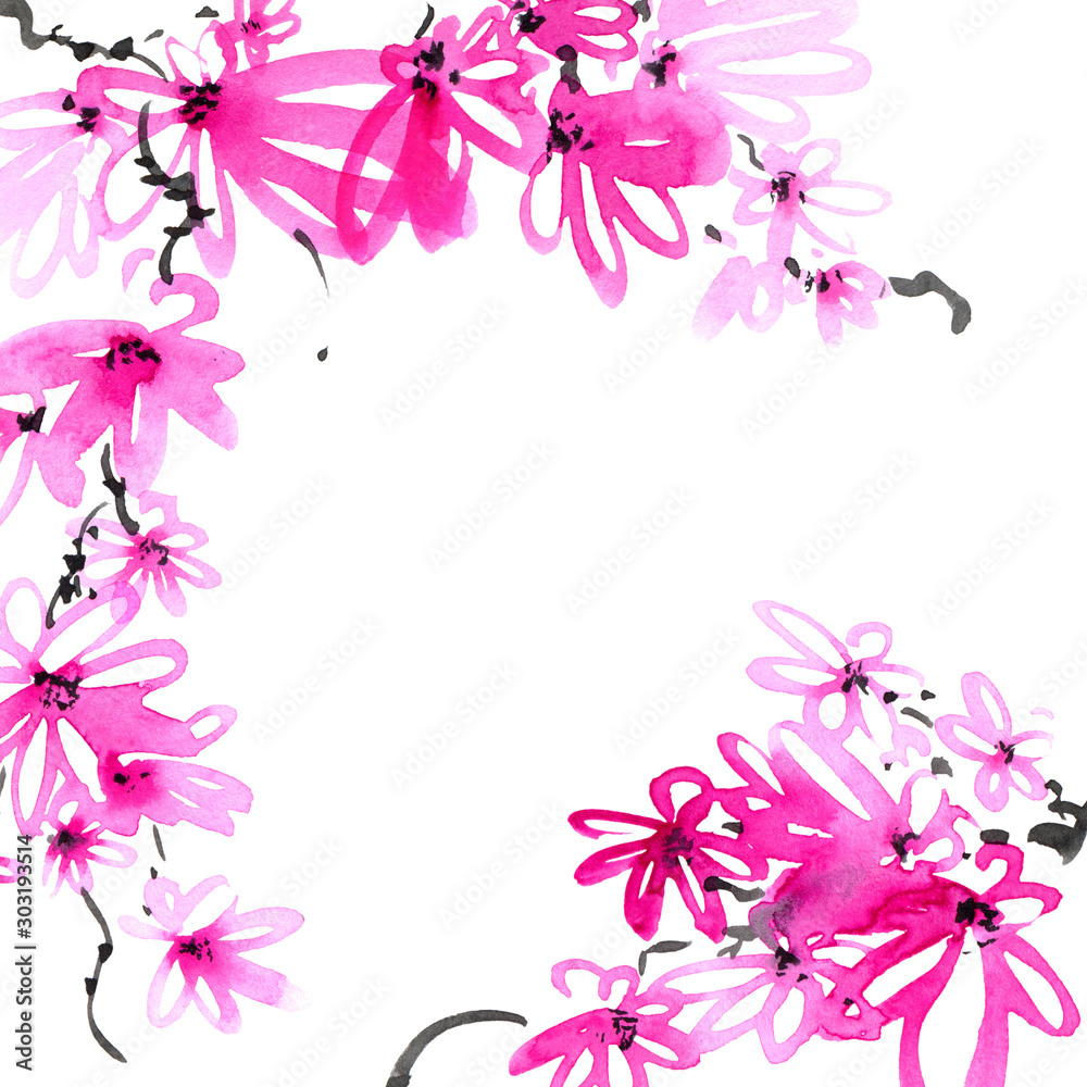 Blossom sakura tree branch