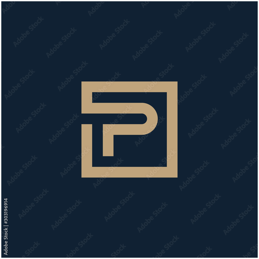 initial letter P geometric with square frame line art. Suitable for business consulting, studio, room, group, decoration, building, concept design. - vector initial letter P geometric with square frame line art. Suitable for business consulting, studio, room, group, decoration, building, concept design. - vector