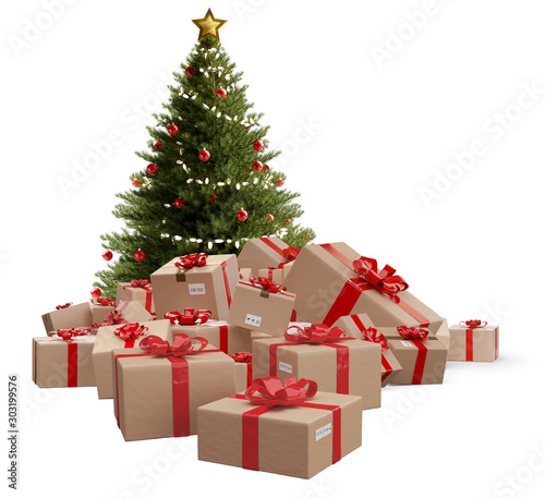 pile of Christmas gifts 3d-...