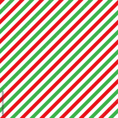 Cane candy diagonal stripes red green white seamless pattern christmas background