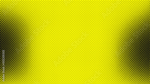 Yellow with black pop art background in vitange comic style with halftone dots, vector illustration template for your design