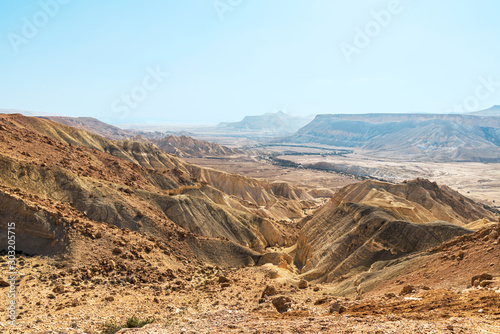 View of the canyon in the Negev desert from the kibbutz Sde Boker. Israel. 