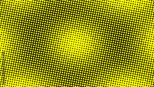Yellow with black dotted background in pop art retro style, vector illustration