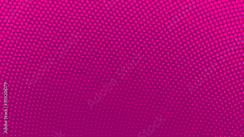 Magenta pink pop art background with dots design, abstract vector illustration in retro comics style