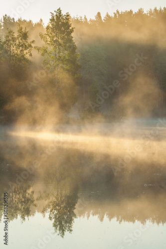 >Fog on a lake in the oslo region, Norway © Benjamin