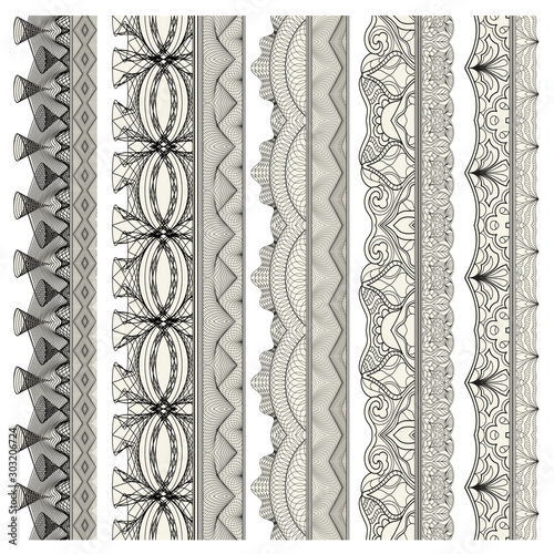 Set of ornamental borders for covers, certificates or diplomas.