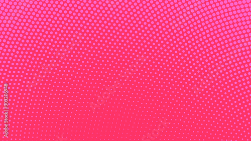 Pink and magenta pop art background with dots design, abstract vector illustration in retro comics style