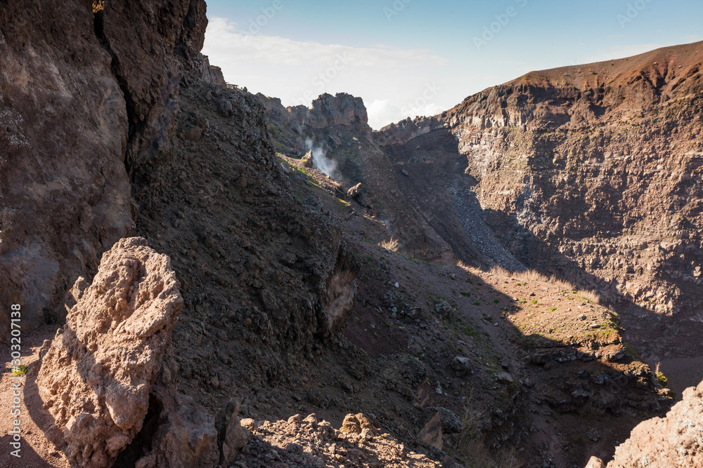 Obraz premium Rock formations of Vesuvio volcano at Naples, Italy