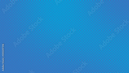 Blue dotted background in pop art retro style, vector illustration