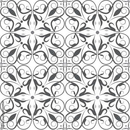 Seamless tiles background in portuguese style. Mosaic pattern for ceramic in dutch, portuguese, spanish, italian style. © jolie_nuage