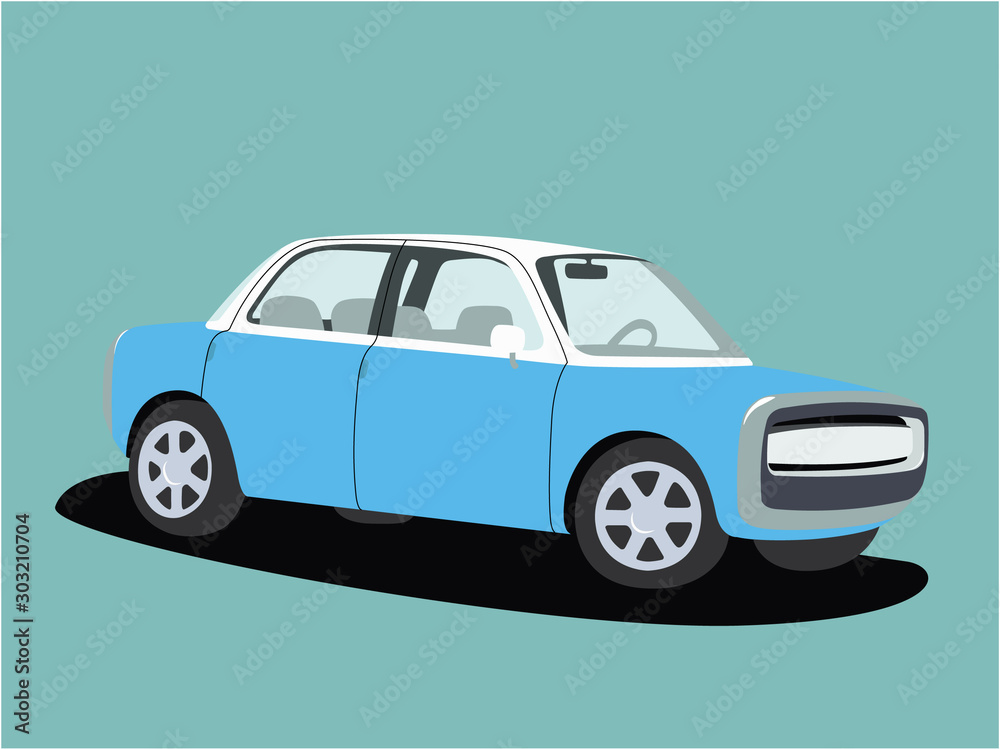 Sedan blue realistic vector illustration isolated Sedan blue realistic vector illustration isolated