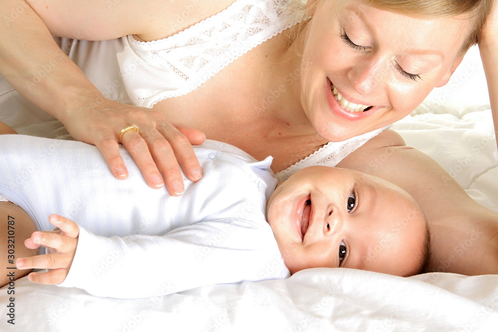 mother with her baby at home stock photo mother with her baby at home stock photo