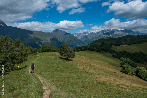 Zuruldi mountains - popular trek in Svaneti, Georgia.  photo