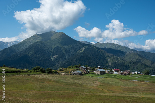 Zuruldi mountains - popular trek in Svaneti, Georgia.  photo