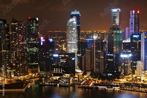 Singapore Marina Bay skyline at night