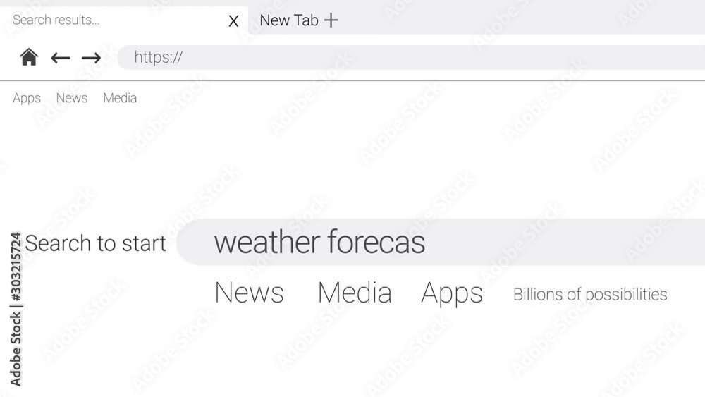Typing weather forecast into an web page internet search engine