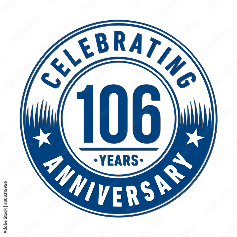 106 years anniversary celebration logo template. Vector and illustration.