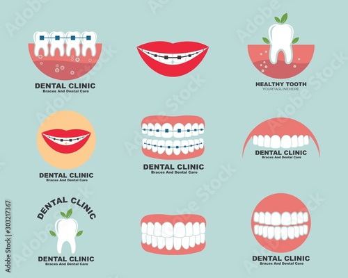 dental clinic icon logo vector illustration design