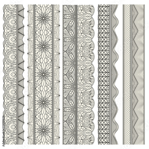 Set of ornamental borders for covers, certificates or diplomas.