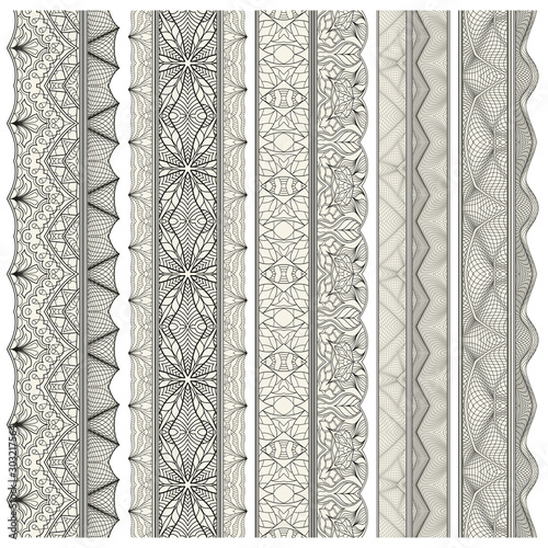 Set of ornamental borders for covers, certificates or diplomas.