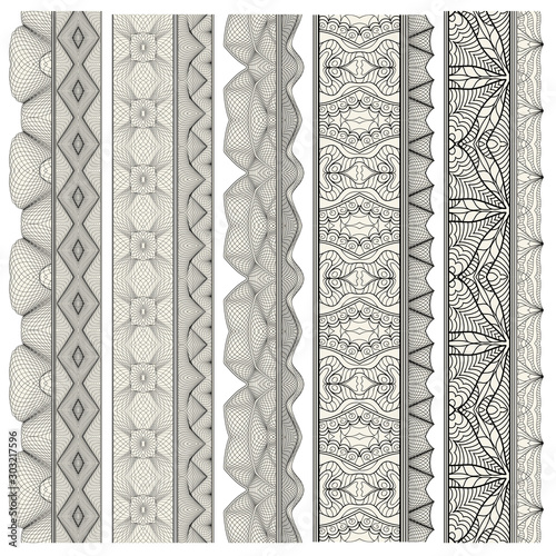 Set of ornamental borders for covers, certificates or diplomas.