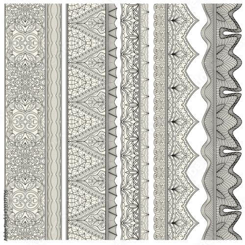 Set of ornamental borders for covers, certificates or diplomas.