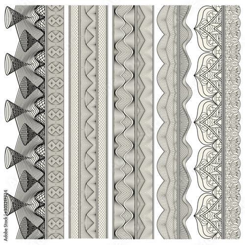 Set of ornamental borders for covers, certificates or diplomas.