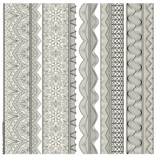 Set of ornamental borders for covers, certificates or diplomas.