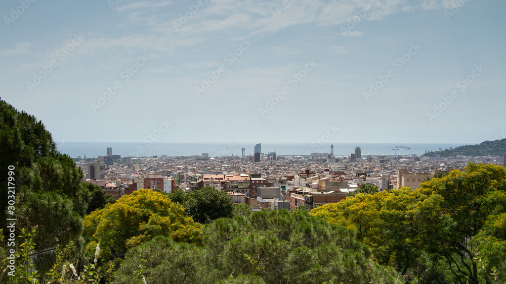 panoramic view of Barcelona Spain 