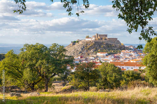 old castle of montanchez, caceres, extremadura, Spain photo