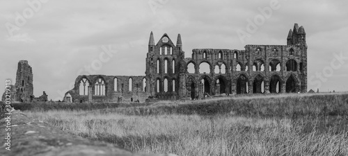The ruined remains of Whitby Abbey UK