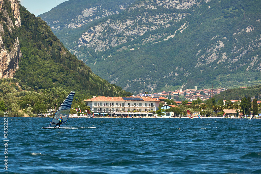 Riva del Garda,Lago di Garda ,Italy 25 May 2018Catamaran competes
