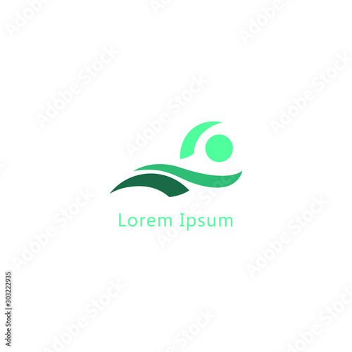 Swimmer logo template. Swimming vector design. Swim illustration