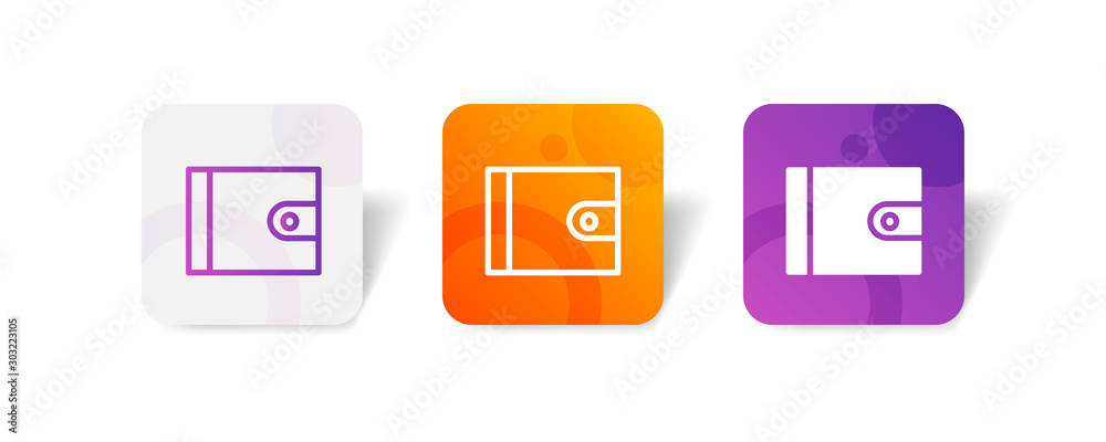 wallet round icon in smooth gradient background button