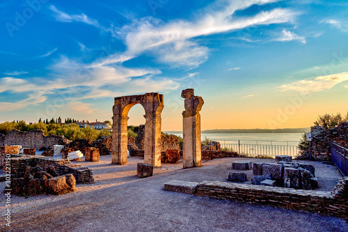 Grottoes of Catullus is the name given to the ruins of a Roman villa which was built at the end of the 1st century in Sirmione, Garda lake photo