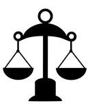 Scales with two bowls. Libra Zodiac. Justice. Sign. Icon Vector Image.