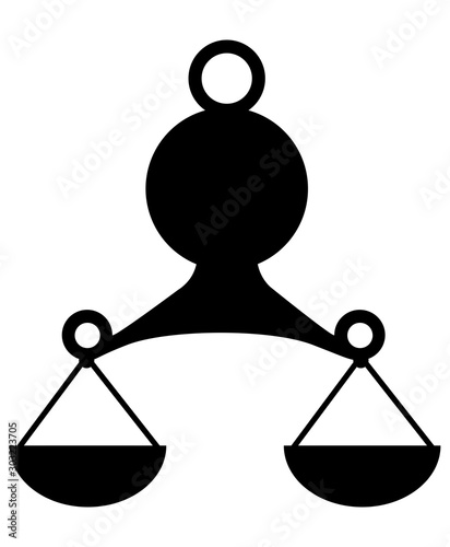 Scales with two bowls. Libra Zodiac. Justice. Sign. Icon Vector Image.