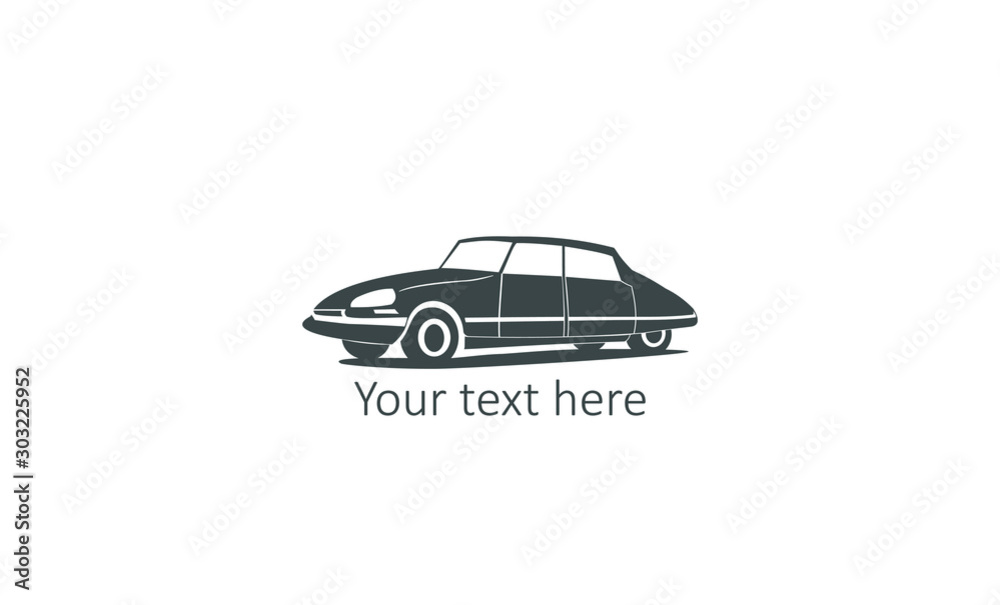 Naklejka premium classic car logo template vector icon,isolated on white background. Service car repair, restoration and club design elements. france style, Vector illustration eps 10.