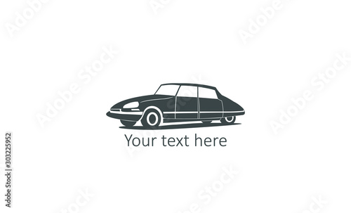 classic car logo template vector icon,isolated on white background. Service car repair, restoration and club design elements. france style, Vector illustration eps 10.