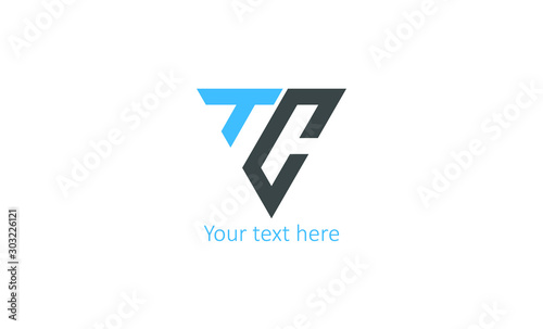 creative simple modern strong initial TC Logo template vector icon for any business, accounting, consulting, fitness, real estate. constructions, With triangle or cyrcle style
