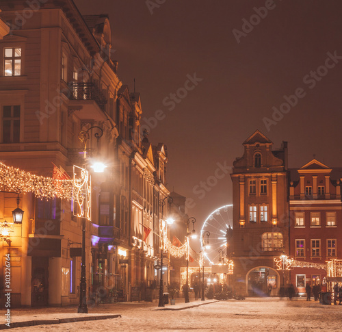Obraz na płótnie Christmas fair in Poznan, Poland w salonie