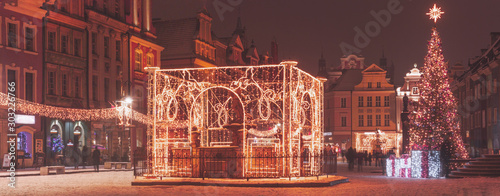 Obraz na płótnie Christmas fair in Poznan, Poland w salonie