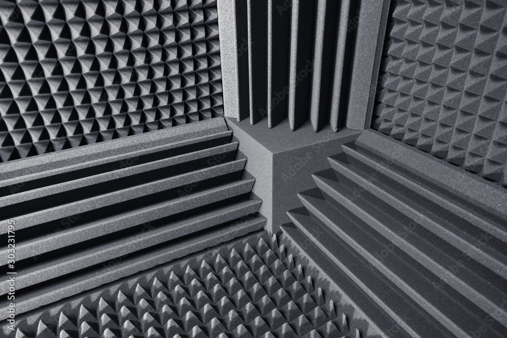 Obraz premium acoustic foam absorber and bass traps for sound dampering background