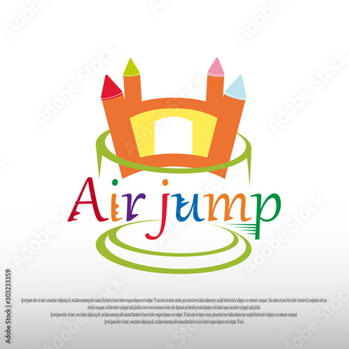 bouncy castle or air jump flat icon