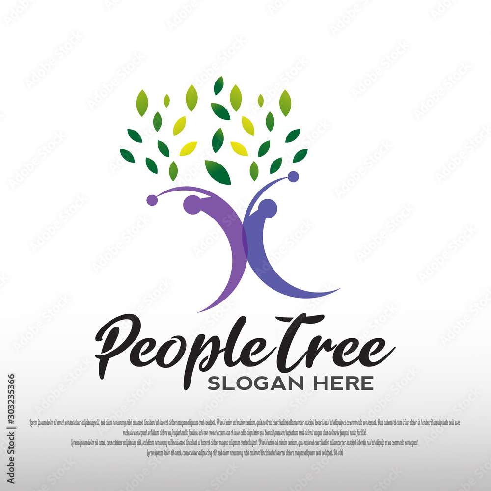 Obraz premium Creative people logo design ideas with the concept of abstract people. children's dreams. playground. can be used for school education signs or symbols or business icons. vector illustration elements