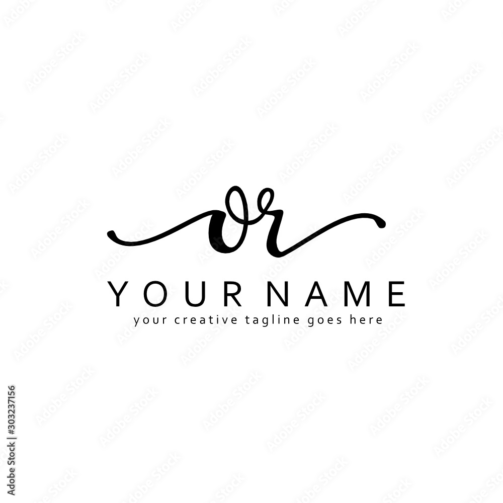 Handwriting O R OR initial logo template vector Handwriting O R OR initial logo template vector