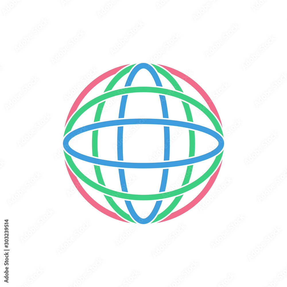 Web Globe Browser icon, modern flat design color sign vector Web Globe Browser icon, modern flat design color sign vector